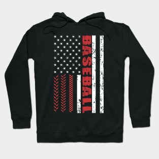 Baseball American Flag - US Sports Hoodie